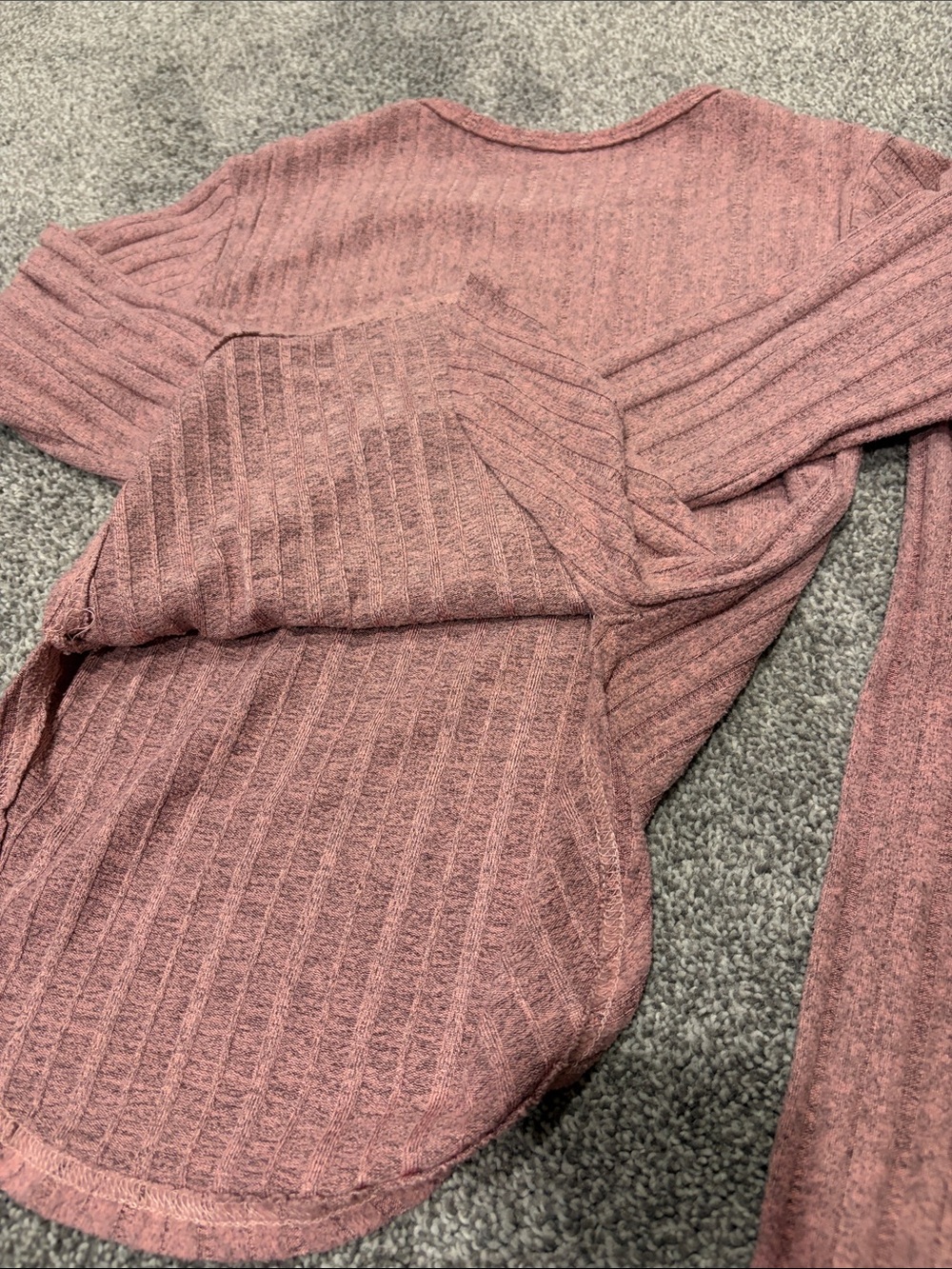 SHEIN Ribbed Two-Piece Set - Dusty Rose - Picture 6 of 7